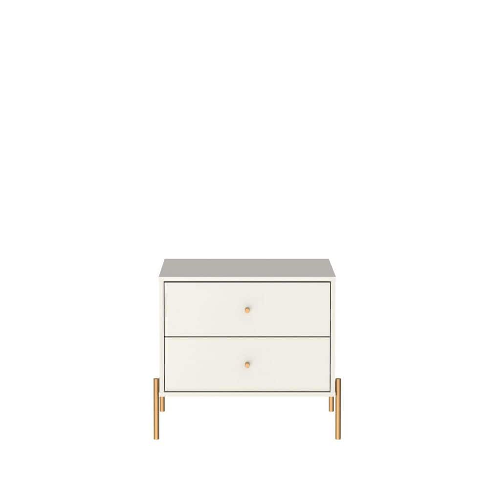 Jasper Off White Engineered Wood Nightstands with Gold Accents (Set of 2)