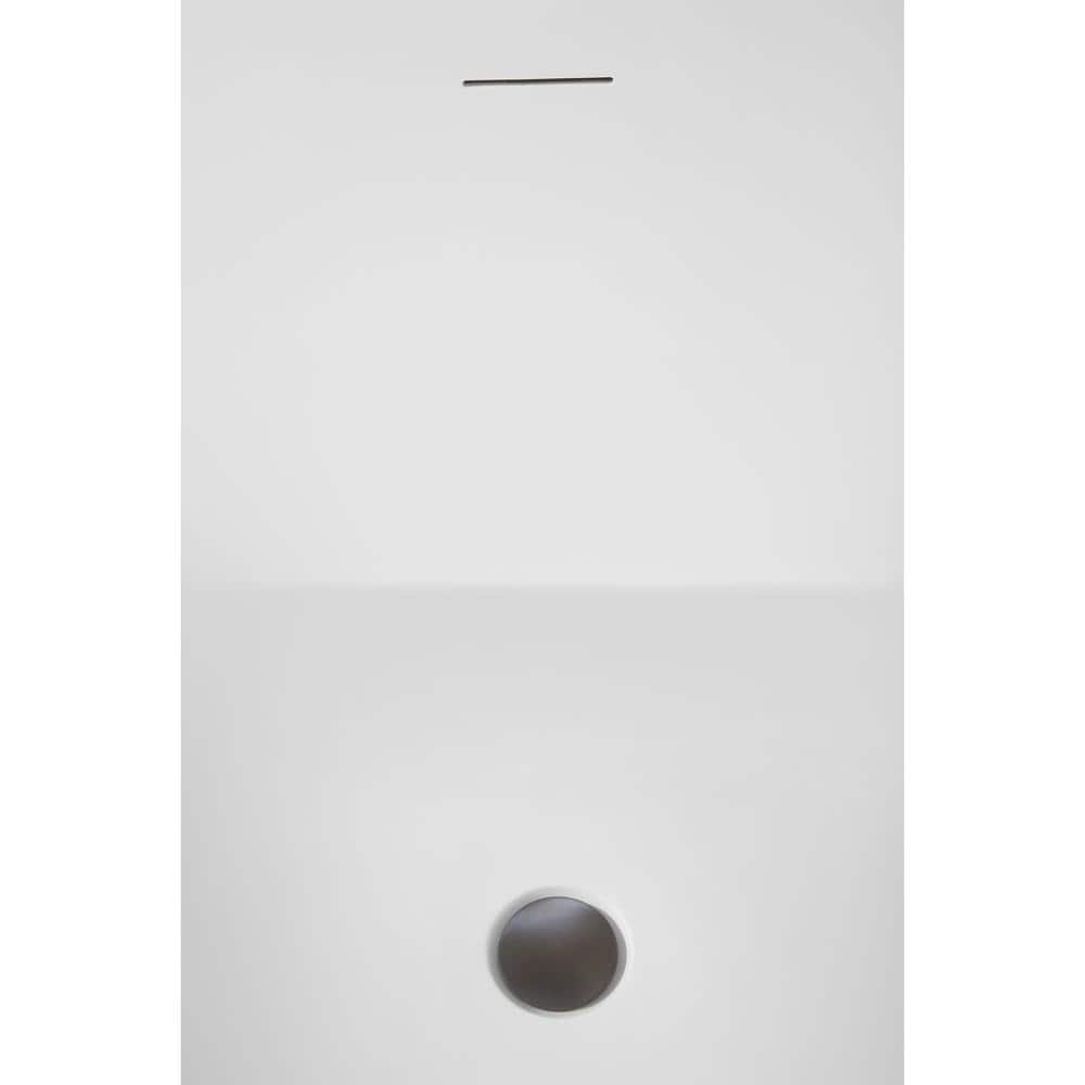 63" Glossy White Acrylic Freestanding Double Slipper Bathtub with Bamboo Tray