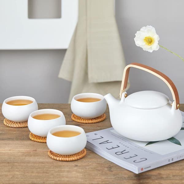 JFVKAF Modern Japanese Tea Set 1 Set Ceramic Teapot with Fine Mesh