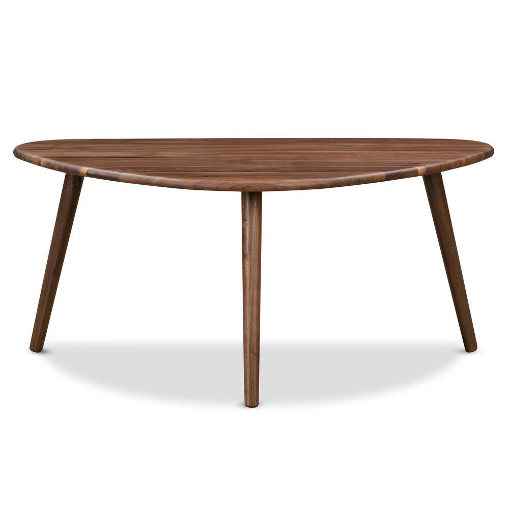 Mid-Century Modern Oval Walnut Wood Coffee Table, 38.5"