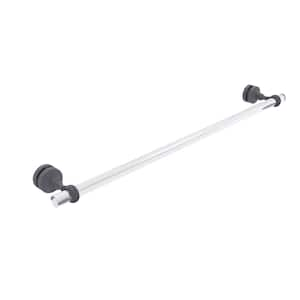 Pacific Grove Collection 30 in. Over-the-door Shower Door Towel Bar with Twisted Accents in Matte Gray