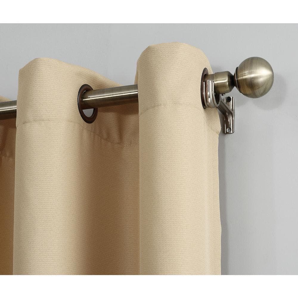Taupe Polyester Semi-Sheer Grommet Curtain Panel, 48" x 63"