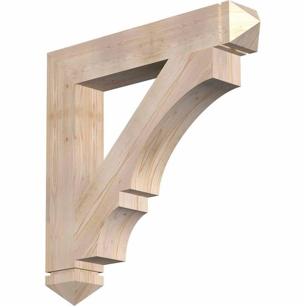 Ekena Millwork 5-1/2 in. x 36 in. x 36 in. Douglas Fir Balboa Arts and Crafts Smooth Bracket