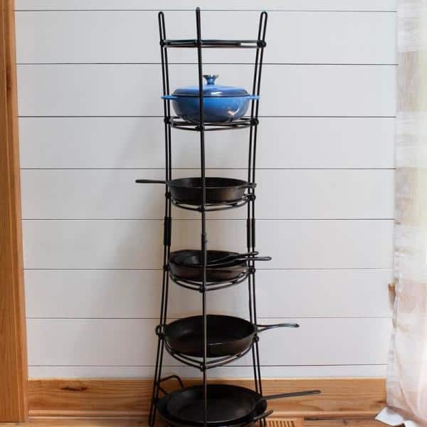 Matte Black 6-Tier Metal Cookware Storage Tower