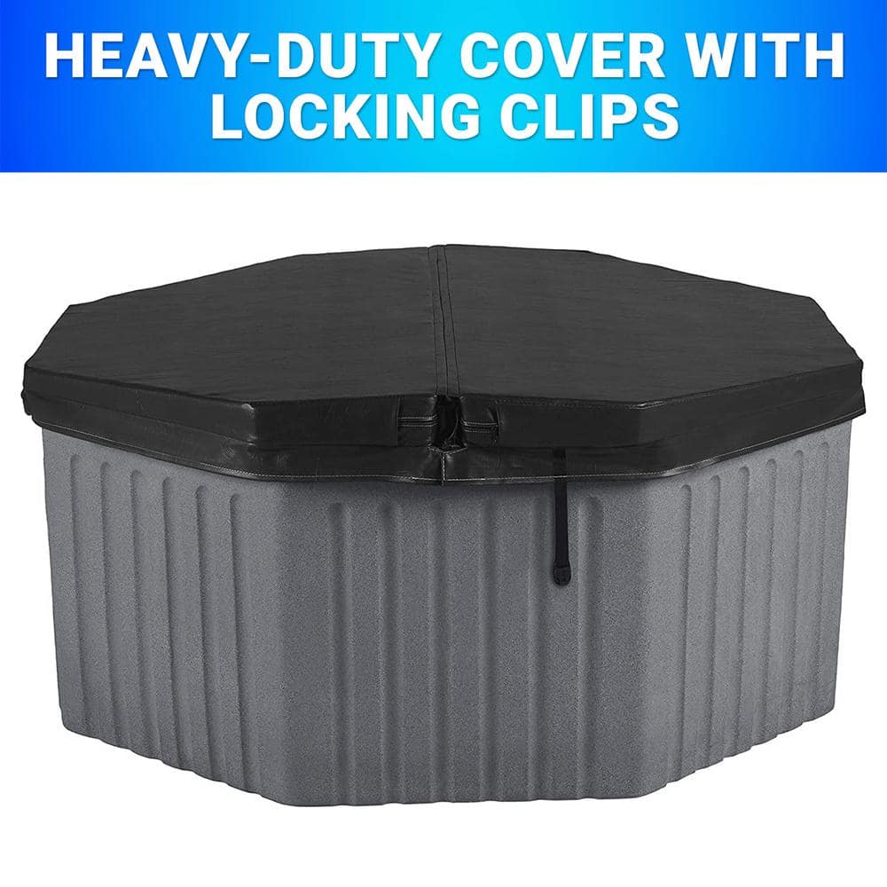 Gray Granite 5-Person Octagon Hot Tub with 11 Jets