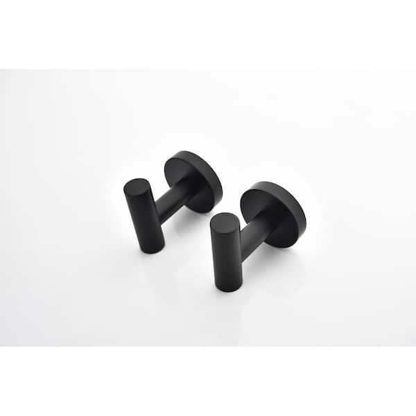 6-Piece Round Bath Hardware Set with Mounting Hardware in Matte Black