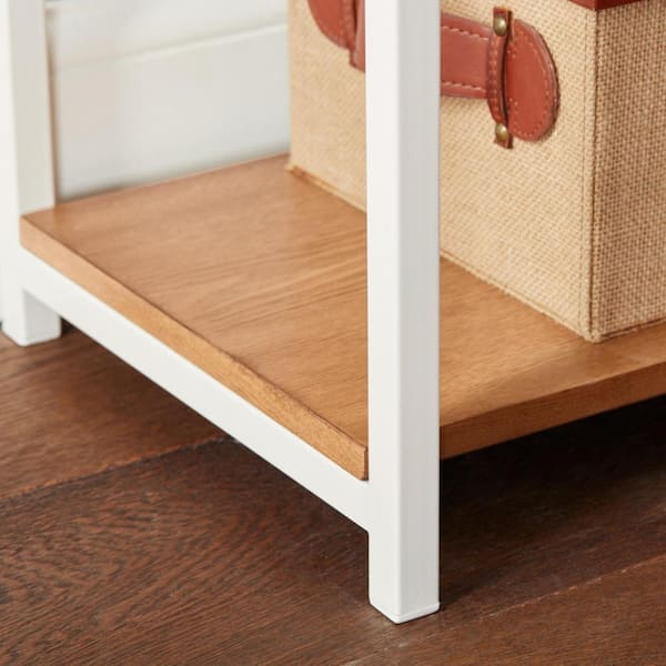StyleWell - Donnelly White/Natural 5-shelf Accent Bookcase with Open Back (58 in. H)