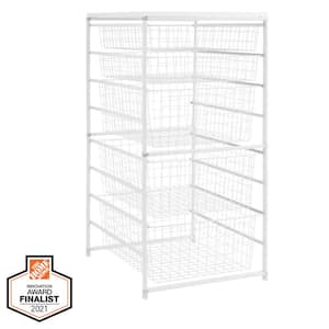 Closet Drawers Metal Wire Clothing Organizer Storage Rack 4 Basket Shelves 