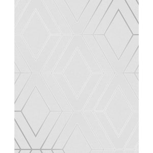 Adaline Light Grey Geometric Vinyl Peelable Wallpaper (Covers 56.4 sq. ft.)