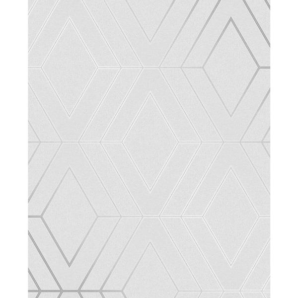 Advantage Adaline Light Grey Geometric Vinyl Peelable Wallpaper (Covers 56.4 sq. ft.)