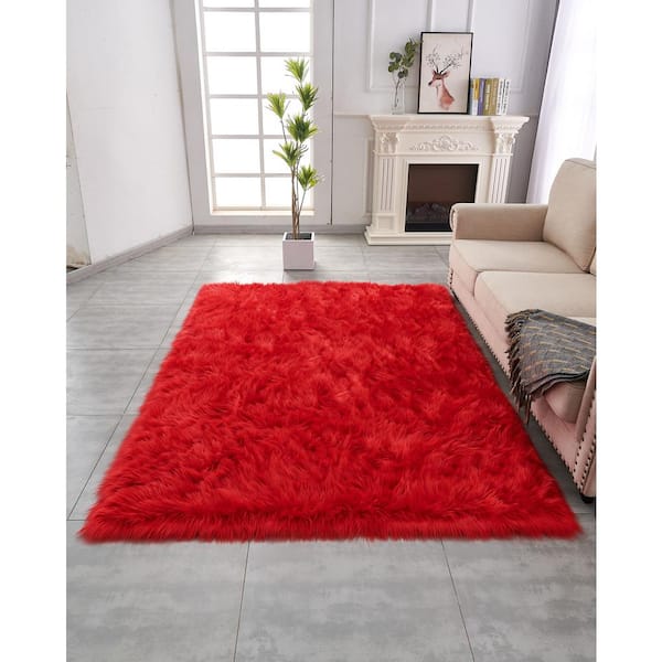 Cozy Collection Ultra Soft Red 2 ft. x 5 ft. Area Rug