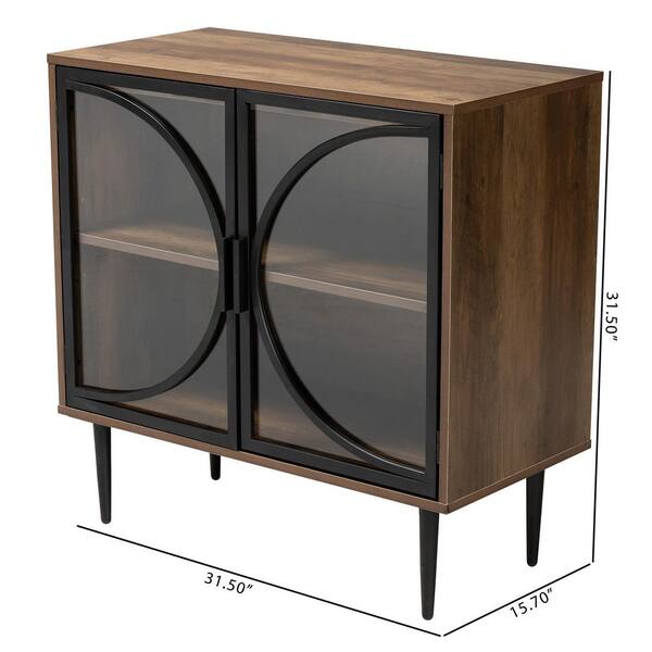 Baxton Studio Carter Walnut Brown and Black Sideboard 223 12484 HD