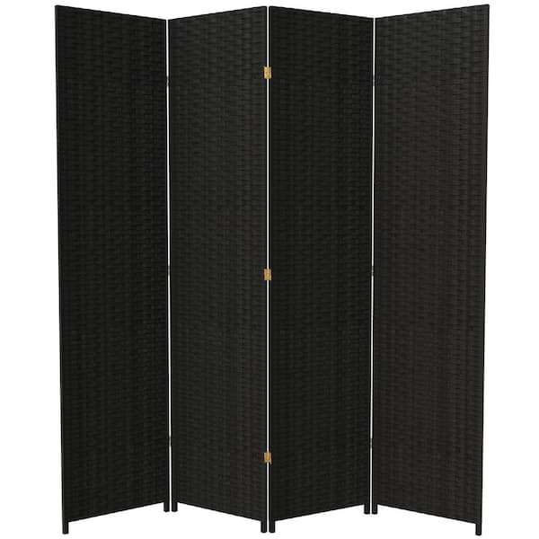 7 ft. Black 4-Panel Room Divider