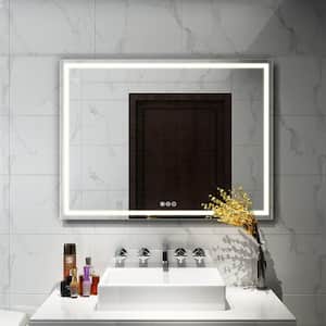 48 in. W x 36 in. H Frameless Rectangular LED Light Bathroom Vanity Mirror