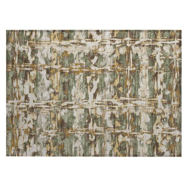 Chantille Machine Washable Indoor/Outdoor Abstract ACN2928 Olive 3 ft. x 4 ft. Area Rug