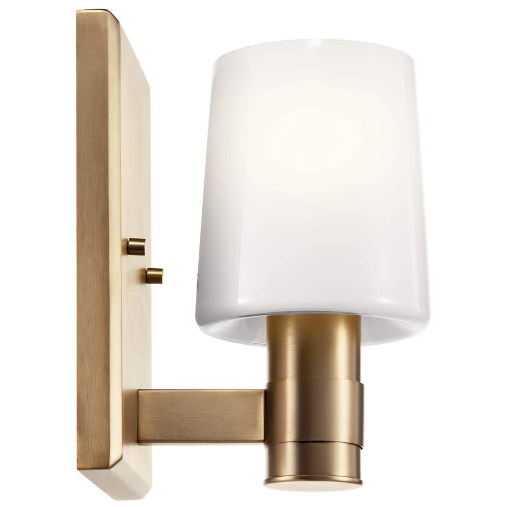 Champagne Bronze Opal Glass Dimmable Vanity Sconce