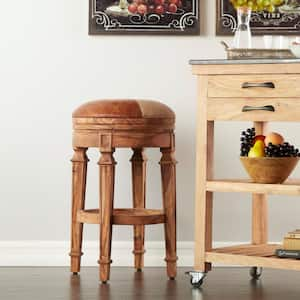 29 in. Brown Wood Rustic Bar Stool