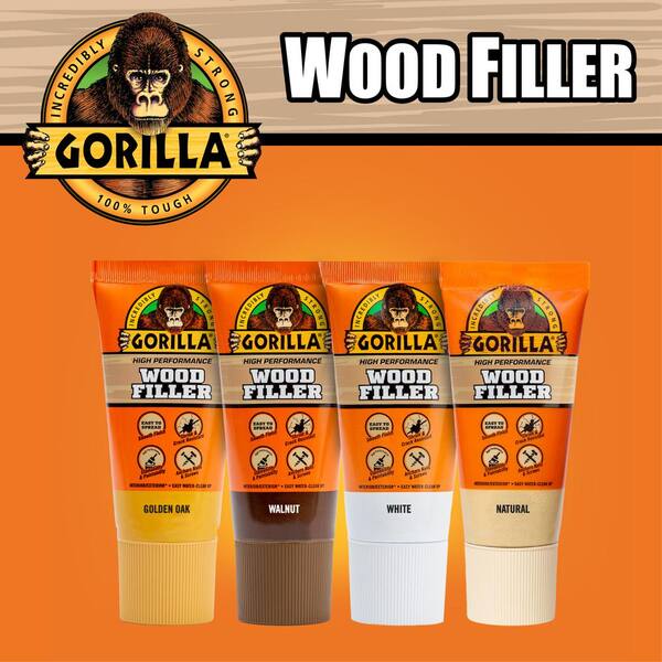 Gorilla All Purpose Wood Filler, 6oz Tube, Walnut (Pack of 6)