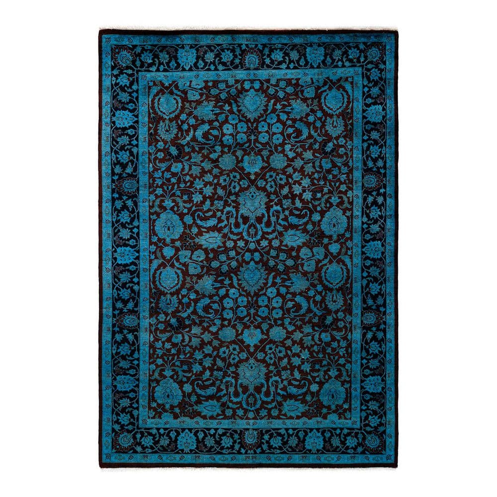 Overdyed Blue 4 ft. 2 in. x 6 ft. 1 in. Wool Indoor Area Rug price history on PriceWatchPro