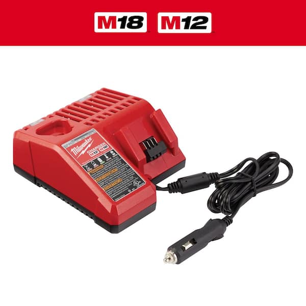 Milwaukee - M12 and M18 12-Volt/18-Volt Lithium-Ion Multi-Voltage 12V DC Vehicle Battery Charger