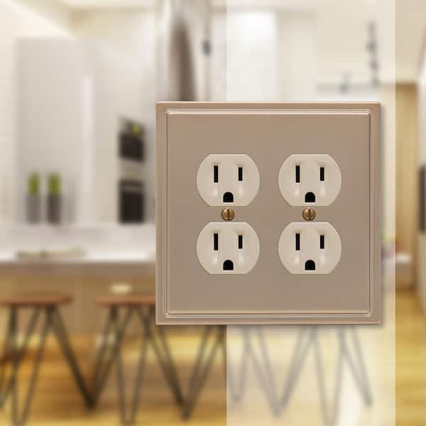 Moderne 2 Gang Duplex Steel Wall Plate - Brushed Bronze