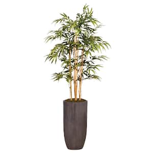 Artificial 50 in. High Artificial Bamboo Tree With Fiberstone Planter