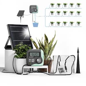 WS-1 Drip Irrigation Kit, 5W Solar Automatic Watering System, for Plants on Balcony, Gardens, and Green House, 15 Pots