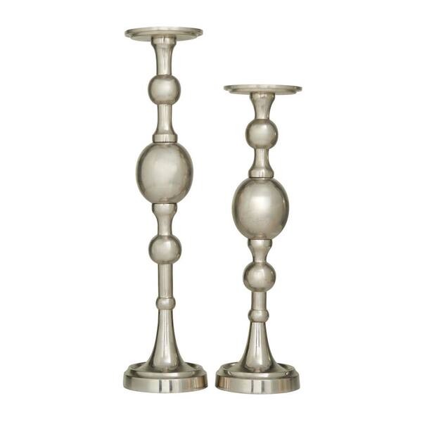 Novogratz Silver Aluminum Candle Holder (Set of 2)