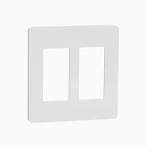 X Series 2-Gang Standard Size Screwless Rocker Light Switch Wall Plate Cover Plate Matte White