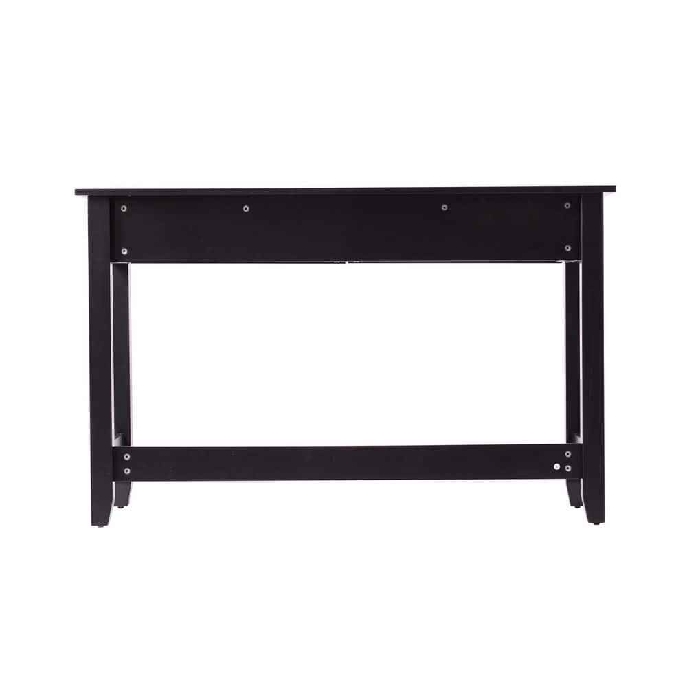 Chekshire 53" Black and Natural Wood Storage Console