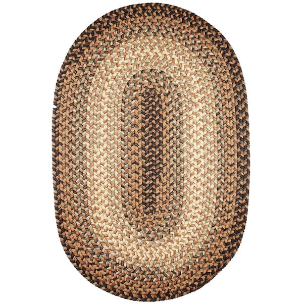 Ombre Taupetone 2 ft. x 4 ft. Oval Indoor/Outdoor Braided Area Rug