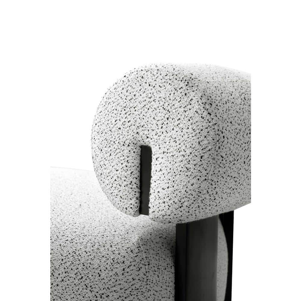 Bartow Black and White Faux Leather Barrel Accent Chair