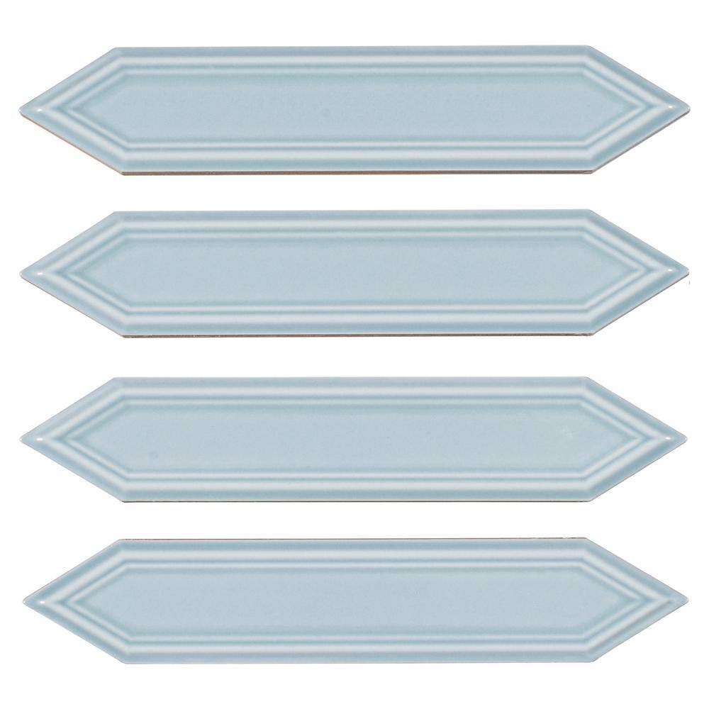 Concerto-Malorum Bernolli 2 in. x 8 in. Glossy Ceramic Beveled Picket Wall 