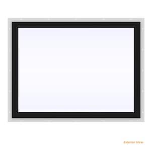 48 in. x 36 in. V-2500 Series Bronze Exterior/White Interior FiniShield Vinyl Picture Window w/ Low-E 366 Glass