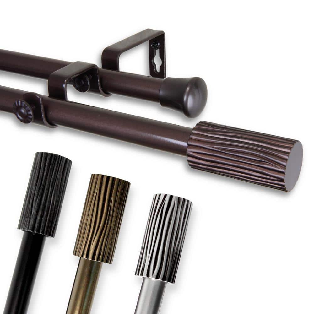 "3/4"" Dia Adjustable 66-120"" Double Curtain Rod with Cedar Finials in Satin NIckel" price history on PriceWatchPro
