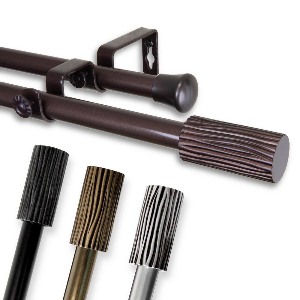 "3/4"" Dia Adjustable 120-170"" Double Curtain Rod with Cedar Finials in Cocoa" price history on PriceWatchPro