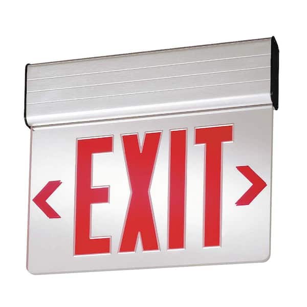 Lithonia Lighting Double Face Surface Mount Edge-Lit LED Emergency Exit Sign Red