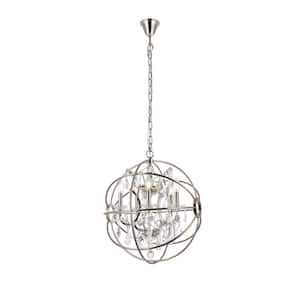 Timeless Home 20 in. 5-Light Polished Nickel Pendant Light, Bulbs Not Included