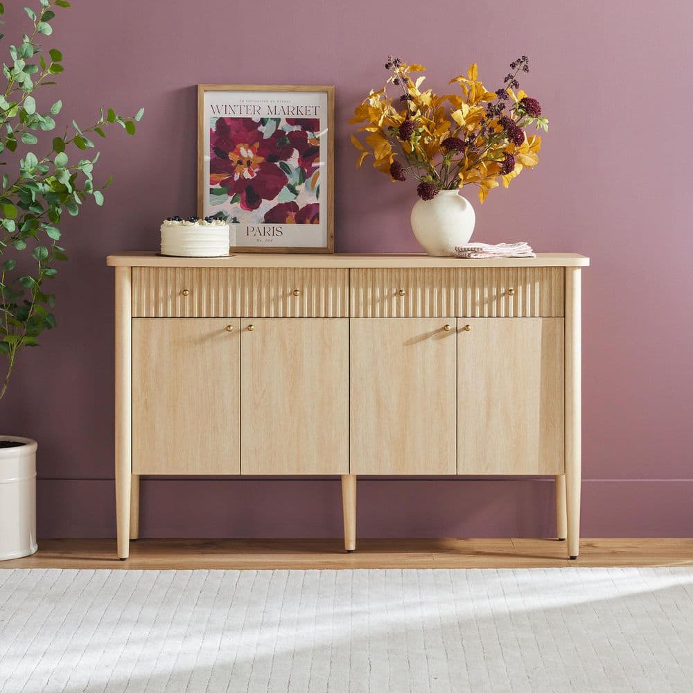 Walker Edison Furniture Company Samantha Coastal Oak Modern Wood