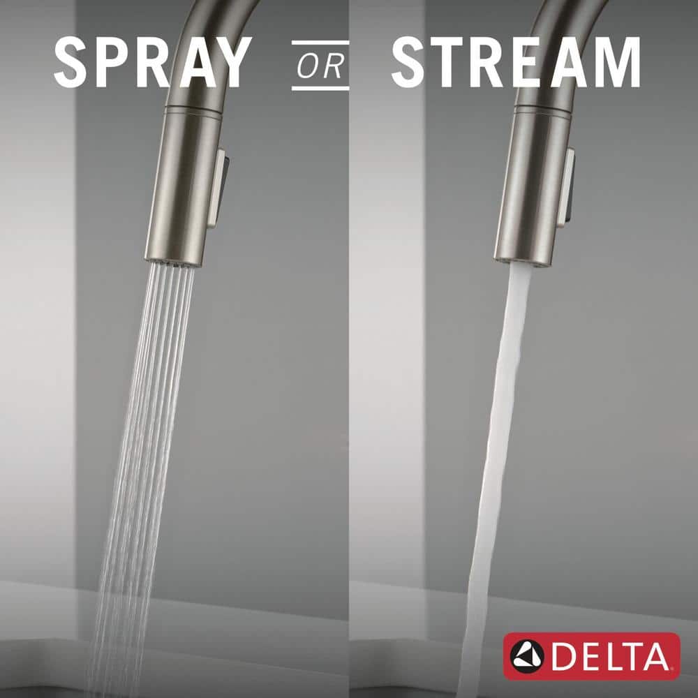 Stainless Steel Dual Handle Pull-Down Kitchen Faucet
