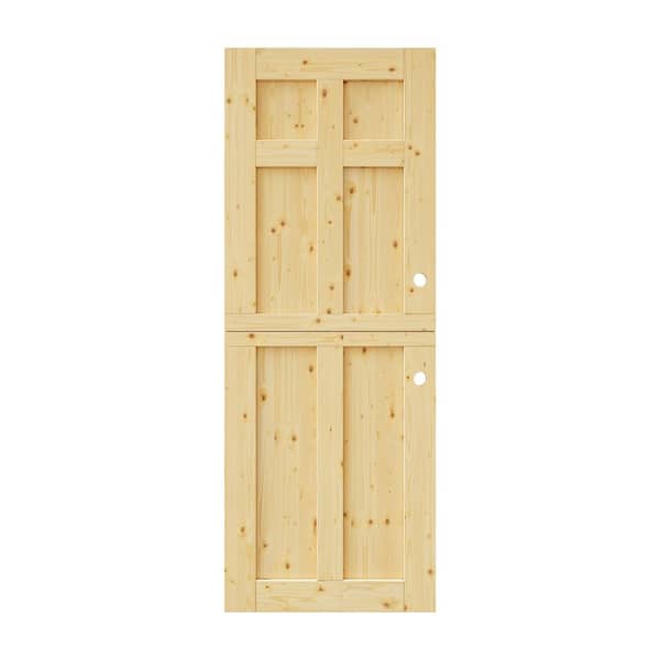 ARK DESIGN 30 in. x 80 in. Solid Pine Universal 6-Panel Unfinished
