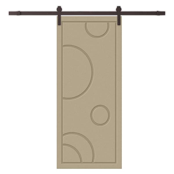 CALHOME 42 in. x 96 in. Unfinished Composite MDF Paneled Interior Sliding Barn Door with Hardware Kit