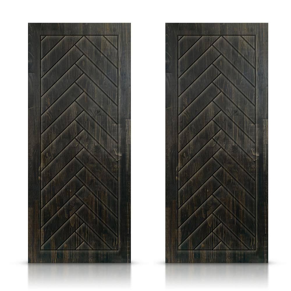 84 in. x 84 in. Hollow Core Charcoal Black Stained Pine Wood Interior Double Sliding Closet Doors price history on PriceWatchPro