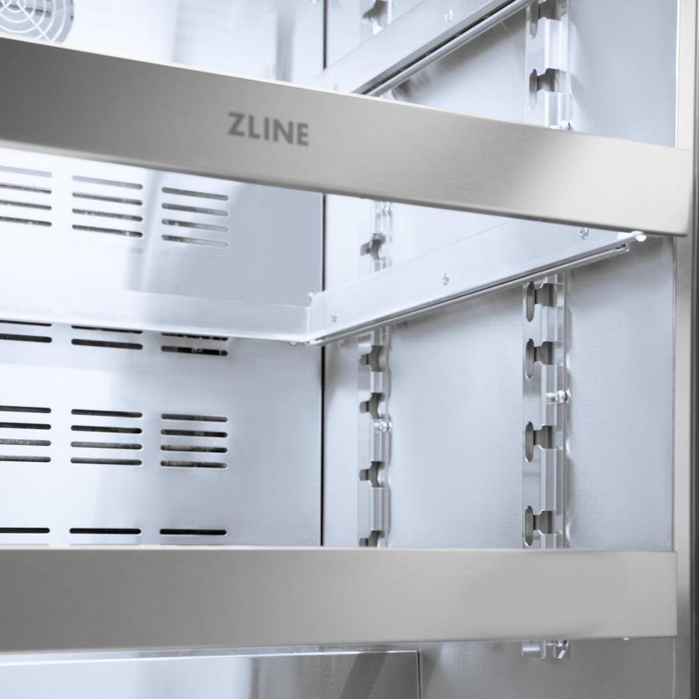 24" Stainless Steel Undercounter Beverage Fridge with Glass Door