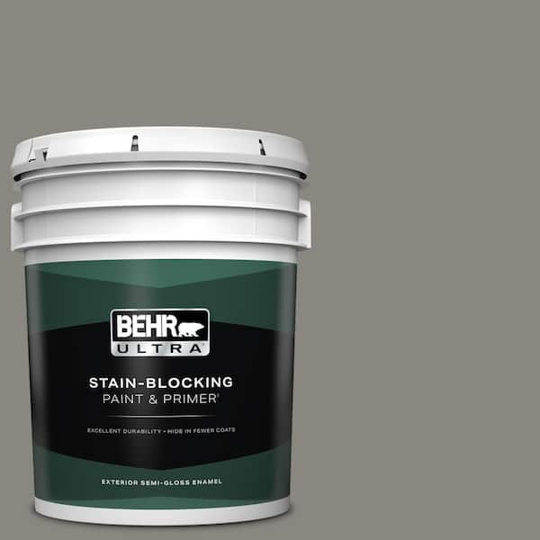 BEHR ULTRA 5 gal. Home Decorators Collection #HDC-NT-23 Wet Cement Semi-Gloss Enamel Exterior Paint & Primer