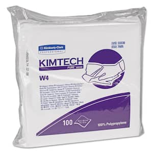 12 x 12 W4 Critical Task Wipers, Flat Double Bag, White, 100/Pack, 5 Packs/Carton