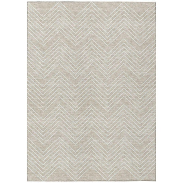 Chantille Machine Washable Indoor/Outdoor Abstract ACN2390 Beige 10 ft. x 14 ft. Area Rug