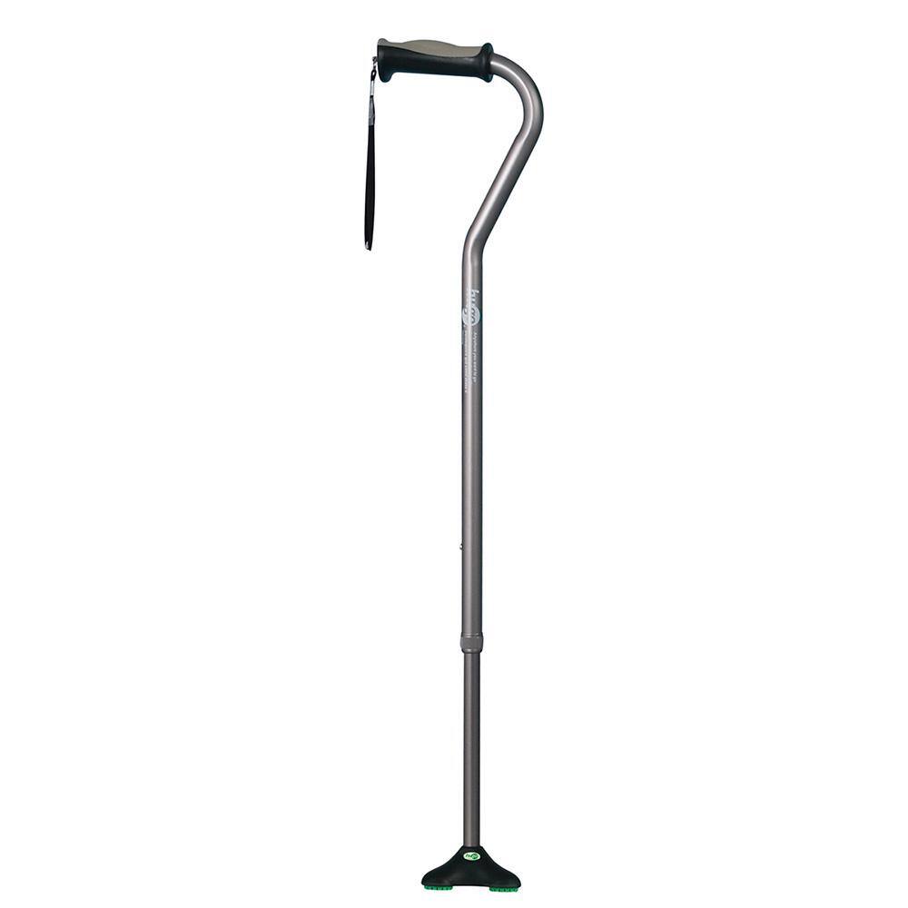 Hugo Mobility QuadPod Offset Cane with Ultra Stable Cane Tip, Smoke 731-858  - The Home Depot