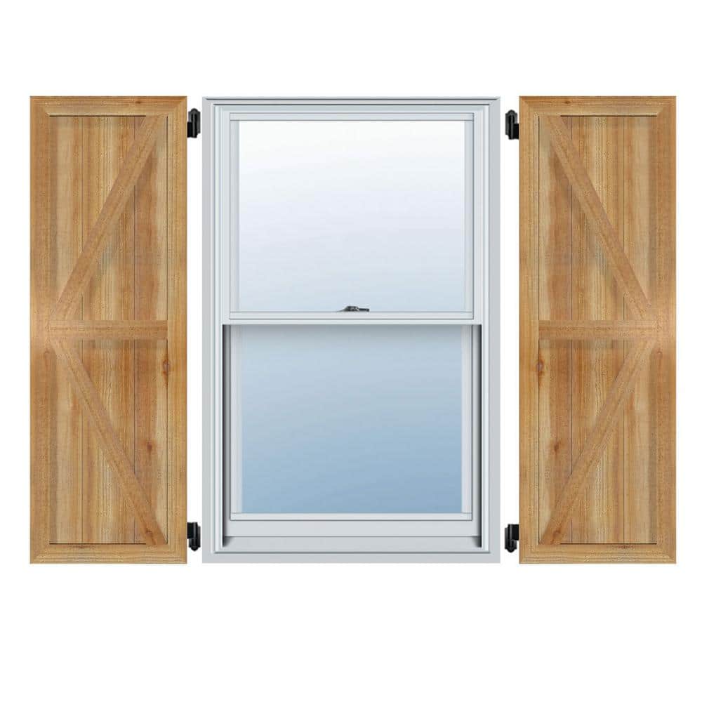 "16-1/8"" X 45""Timbercraft Rustic Wood Three 5-3/8""Framed Board and Batten Shutters with Z-Bar Rough Sawn Cedar(pair)" price history on PriceWatchPro