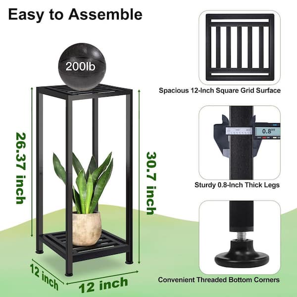 Wrought Iron Metal Plant Stand with Heavy Duty for Patio, Garden